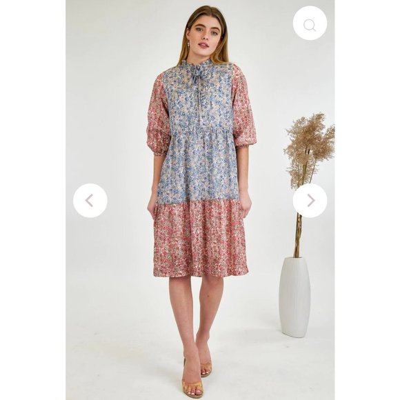 NWT UDEL MIX PRINT DRESS - Picture 4 of 4